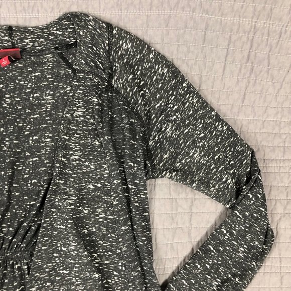 4/$15 Waterfall Cardigan Women Large Black Heather T Shirt Knit Waterfall Jacket - Picture 9 of 16